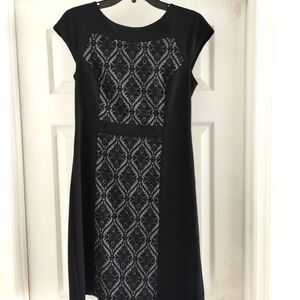 Elegant Black and Gray Patterned Dress